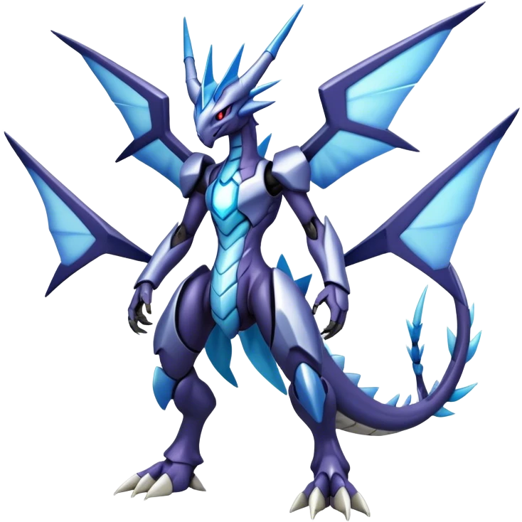  Cool Edgy Shiny Godly Ethereal Digimon-Genesect-Dialga-hybrid full body emoji
