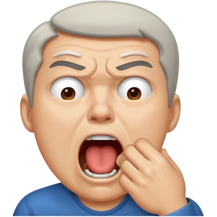 mad and yawning emoji