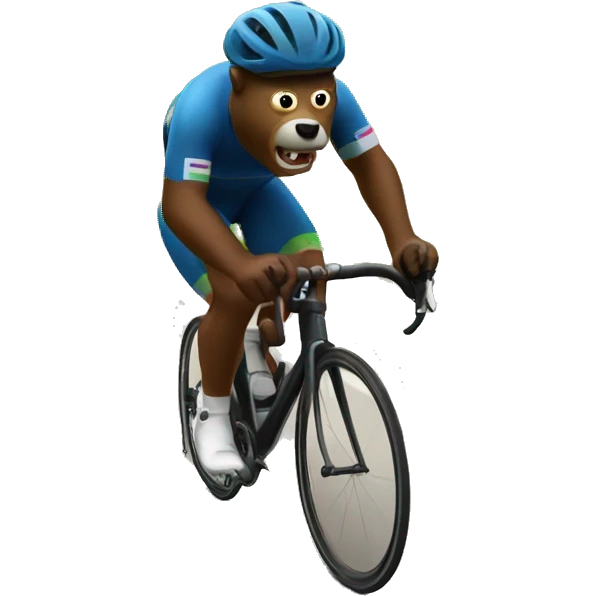Cyclist chased by a oolar bear emoji
