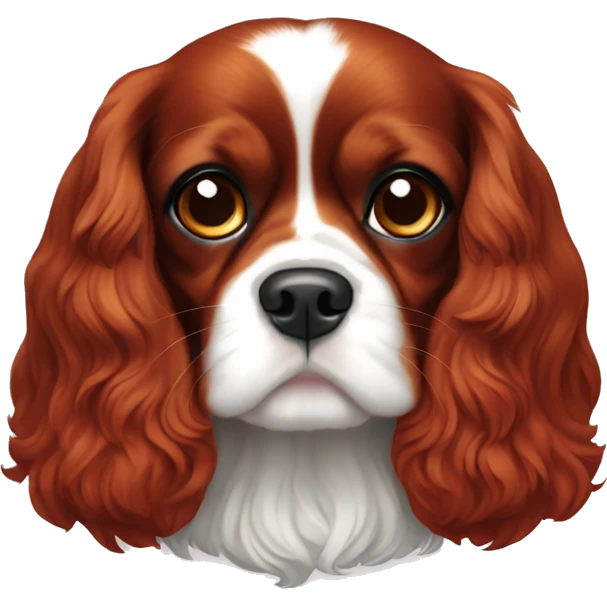 Ruby colored King Charles cavalier emoji