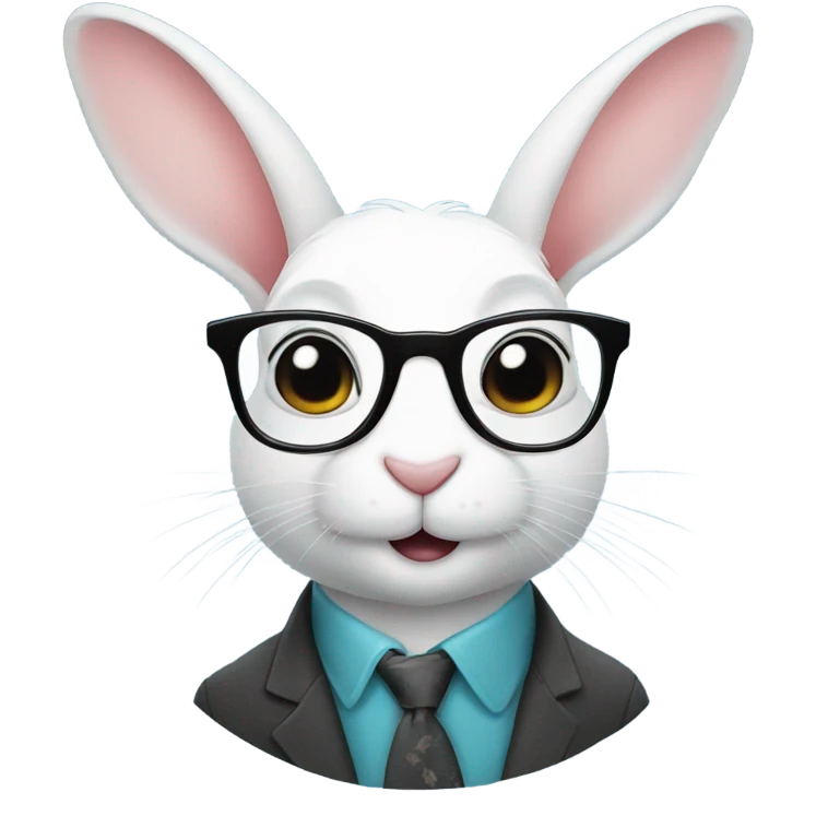 rabbit with glasses  emoji