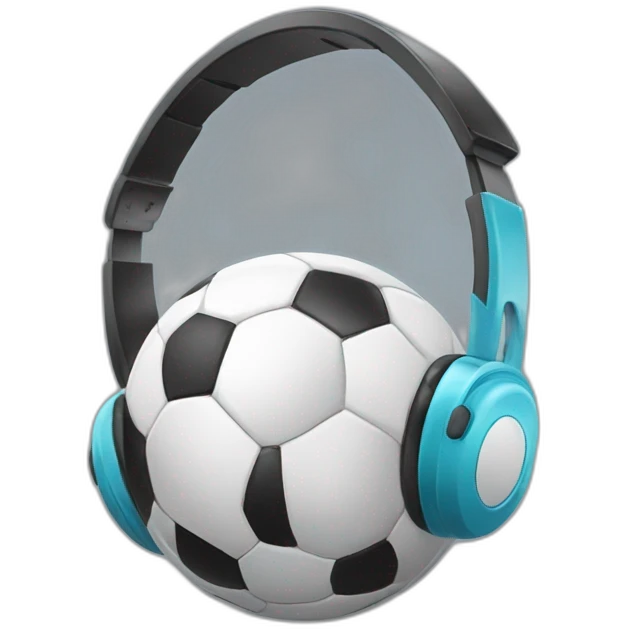 soccer ball with headphones emoji
