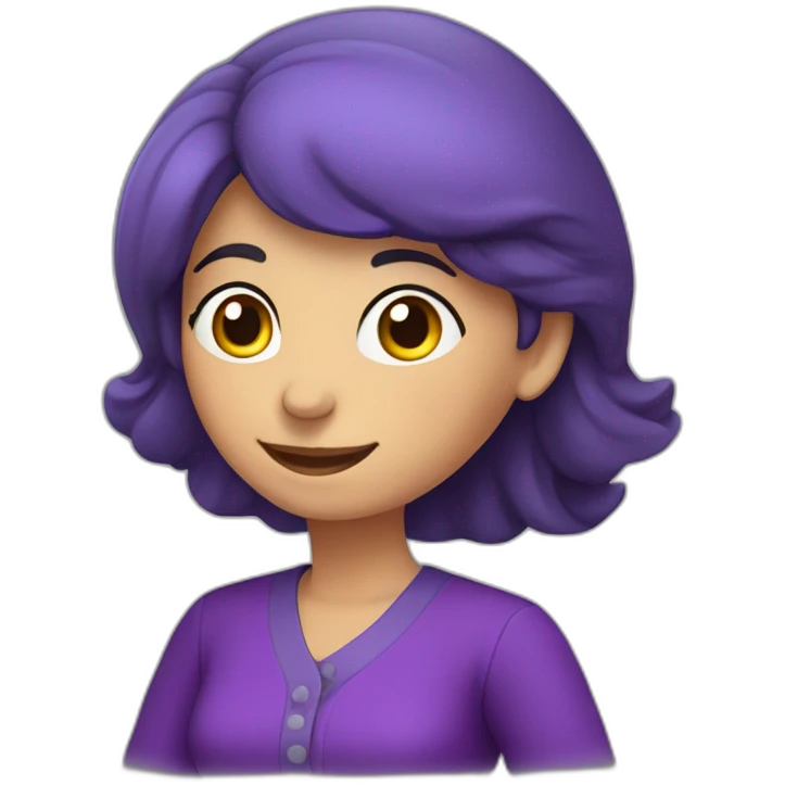 Armenian woman saying hello and giving five with happy face  in purple clothes  emoji