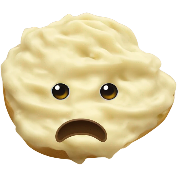 Mashed potatoes with a face emoji