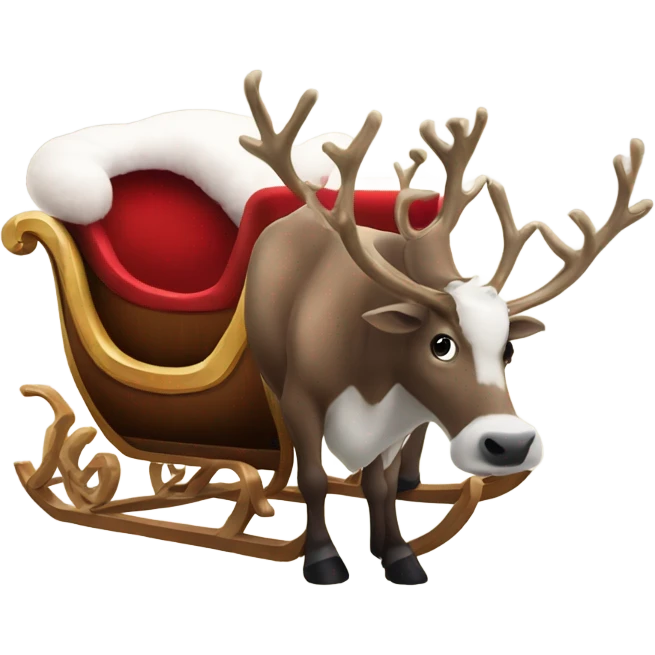 Santa’s sleigh and reindeer but cows instead emoji