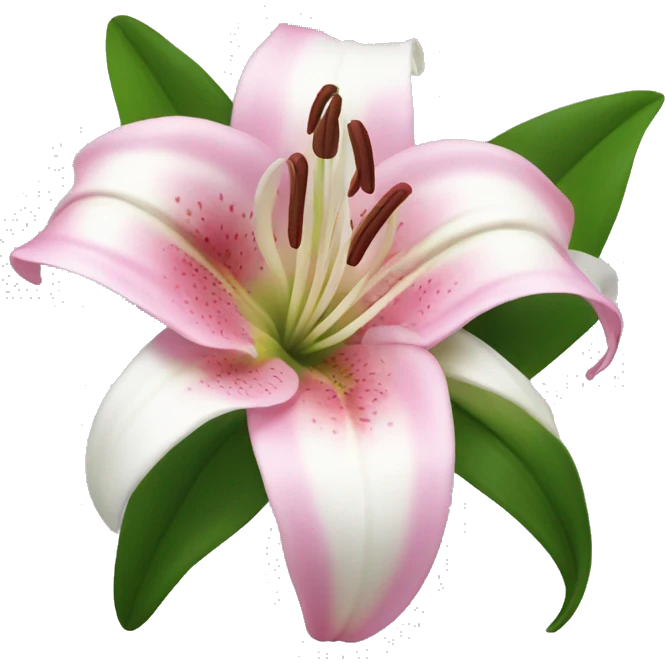 pink and white lily flower emoji