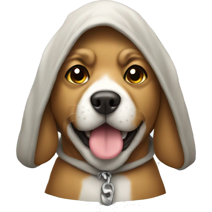 Dog wearing a hoodye   emoji