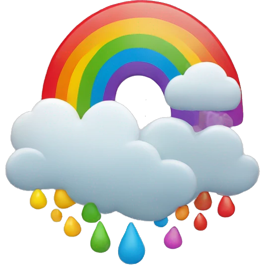 one quarter rainbow with reversed colors emoji