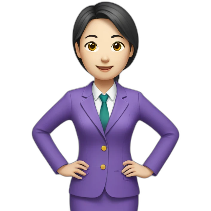 chinese female teacher wearing purple suit emoji