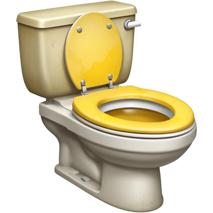 white toilet with yellow pee inside emoji