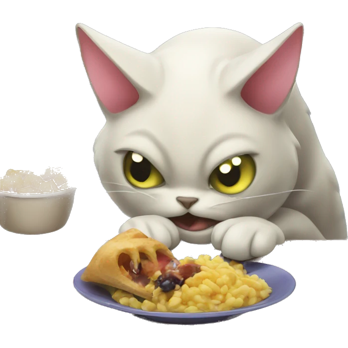 cat eating  moster emoji