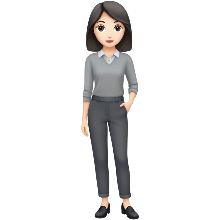 Woman in dark grey trousers emoji