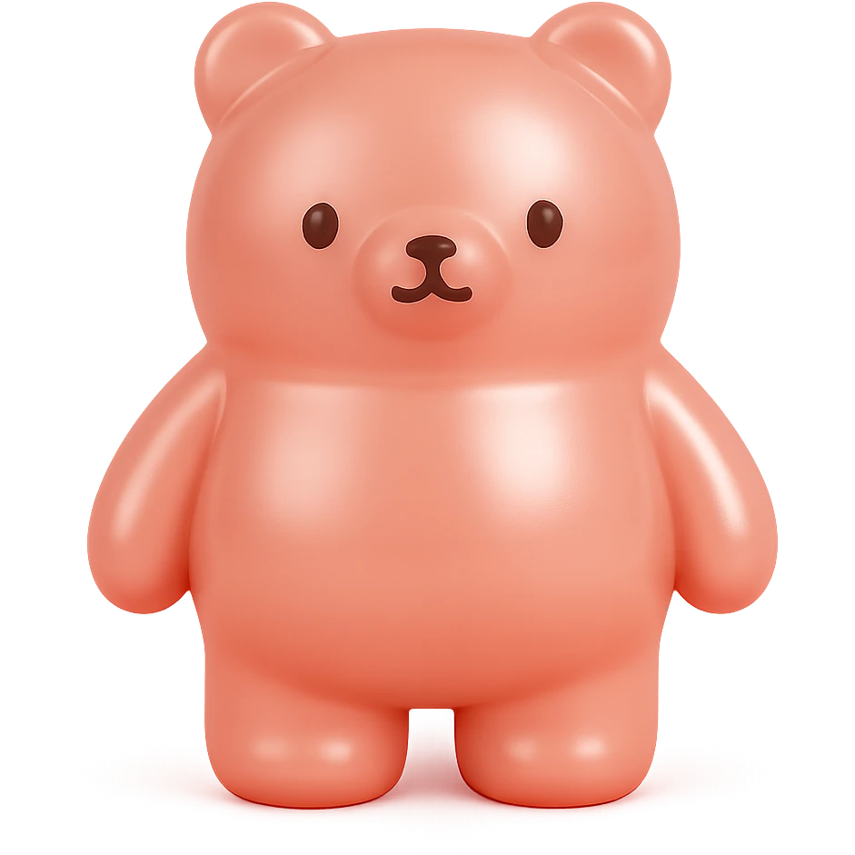 rose gold object, metallic, soft pink, minimal background, vinyl figure style emoji