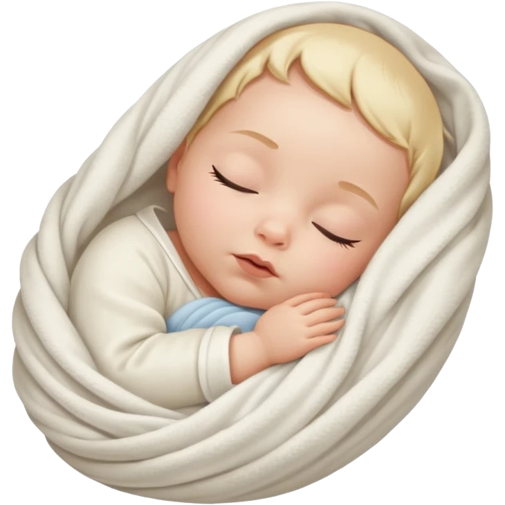 newborn white baby girl in a swaddle emoji