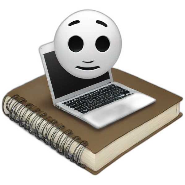 robô com notebook emoji