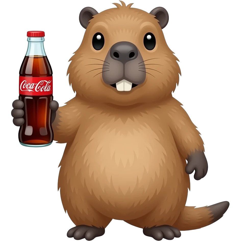 Capybara holding diet coke emoji