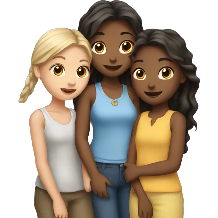 Three girls together  emoji