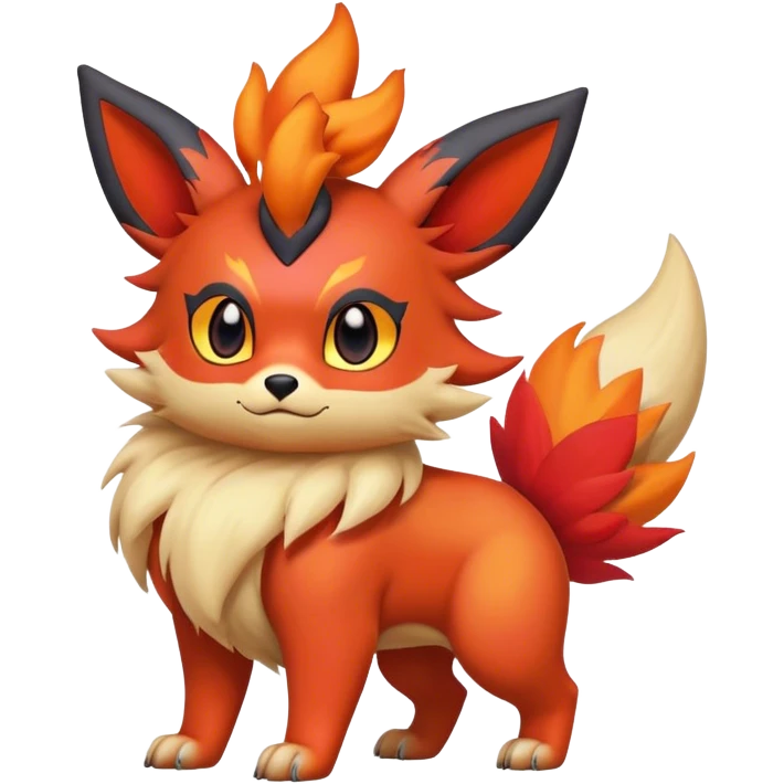 Quilava-Litten-Flareon-fantasy-animal-creature-hybrid full body emoji