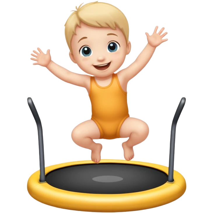 A baby jumping on a trampoline emoji
