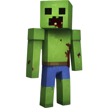 Zombie playing Minecraft emoji