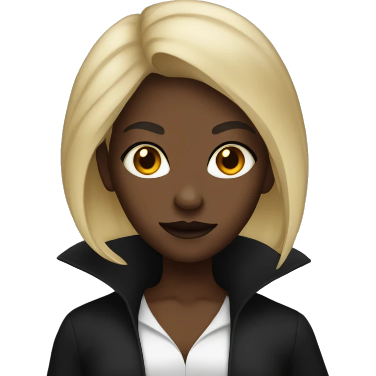 Black girl Vampire with blonde hair emoji