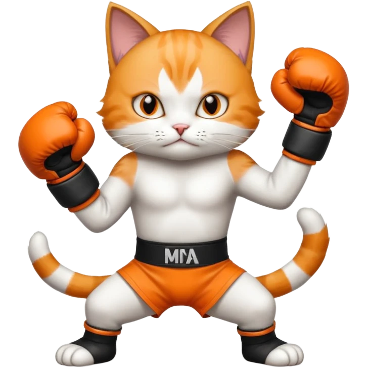 cat doing MMA fighting
 emoji