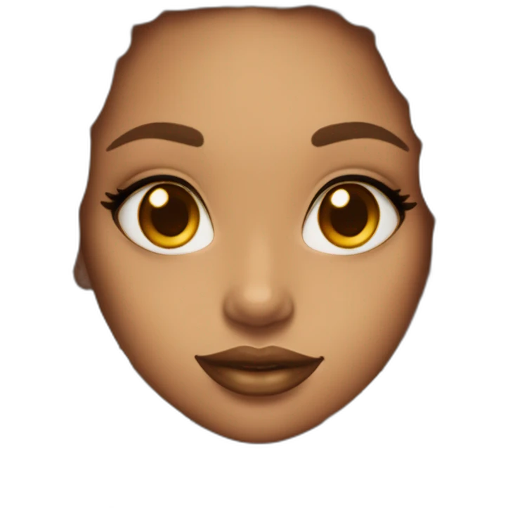 Emoji girl with honey tone skin with box braids and big lips with lip liner and almond eyes emoji