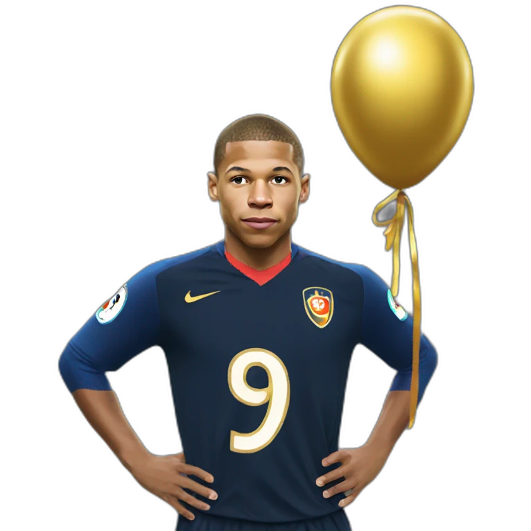 Mbappe with golden ballon emoji