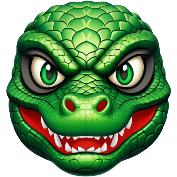 alligator luchador mask with green scales and sharp teeth emoji