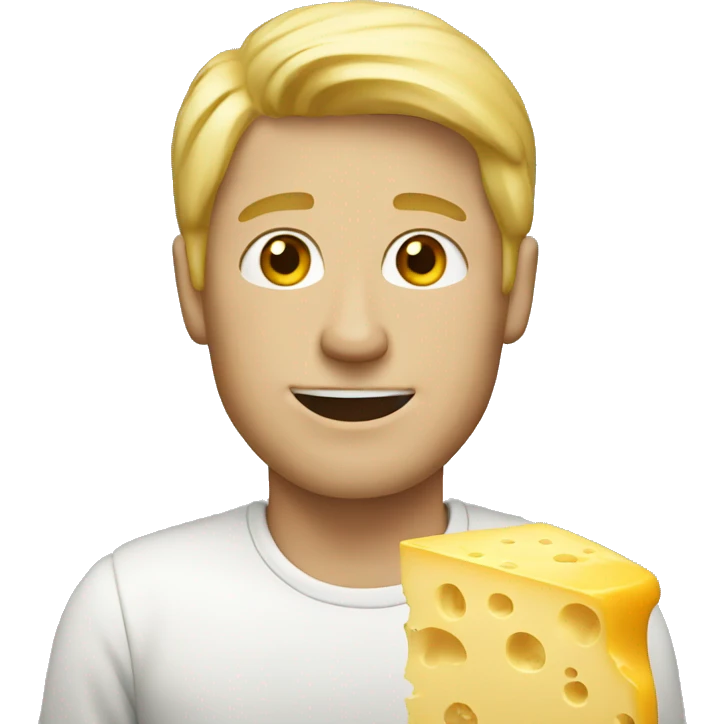 blond man with cheese emoji