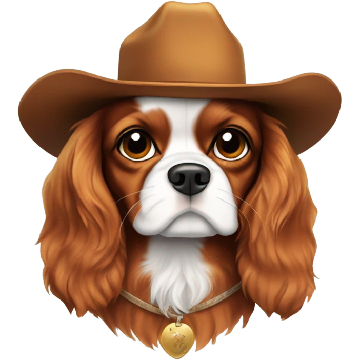 cavalier king charles with a cowboy hat emoji
