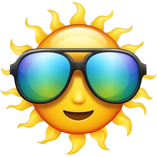 sun glasses with radiation waves emoji