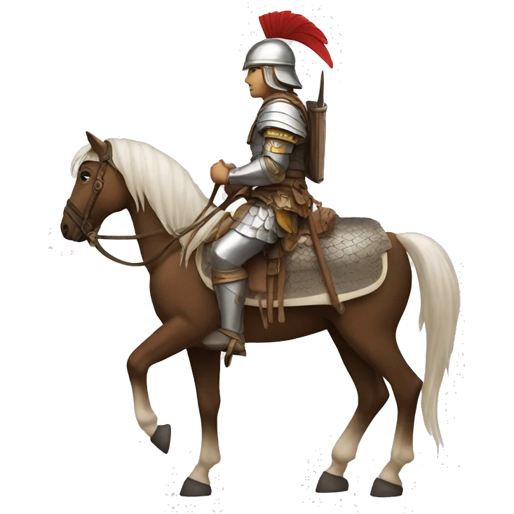 a white avar nomadic soldier on a horse from the side emoji