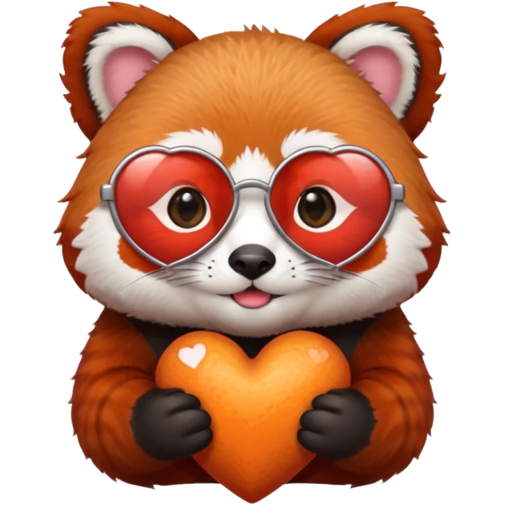 red Panda with heart glasses emoji