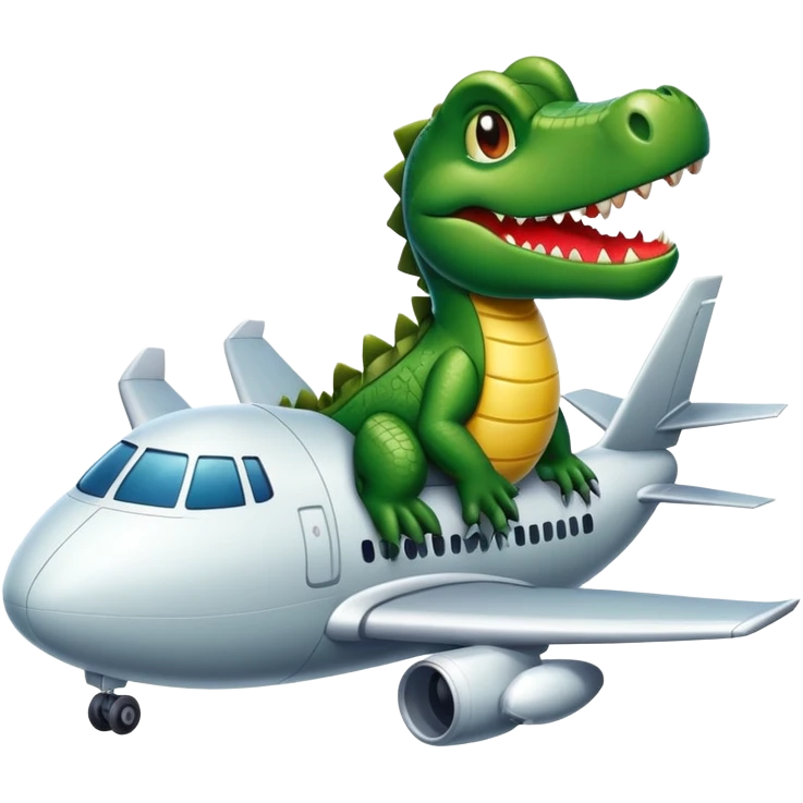 Cocodrilo fusionado con un avion  emoji