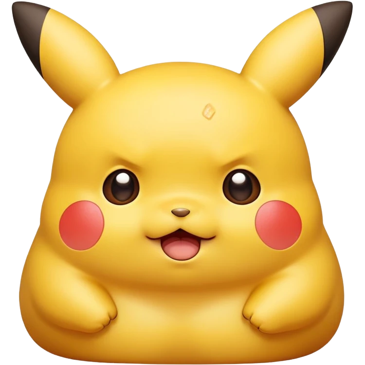 chubby Pikachu with cartoon acne emoji