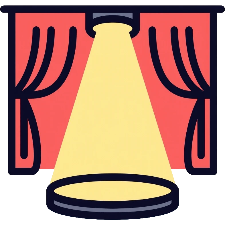 theater stage spotlight with beam of light emoji