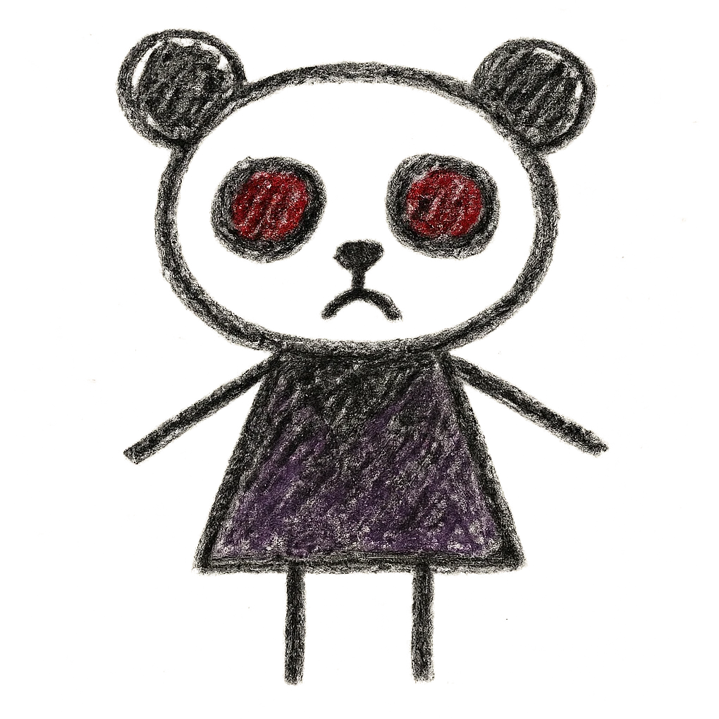 gothic teddy bear, children doodle style emoji
