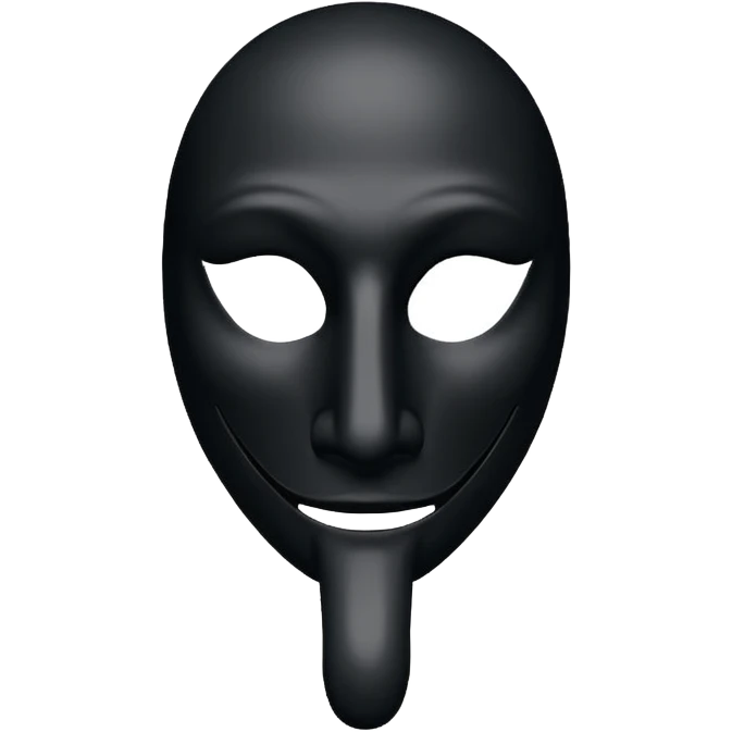 black mask with long nose emoji