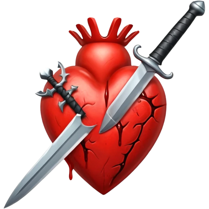 The real heart stabbed with a dagger emoji