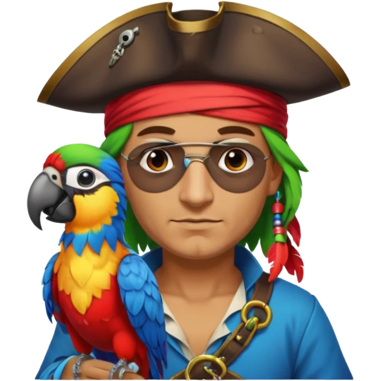 pirate and parrot emoji