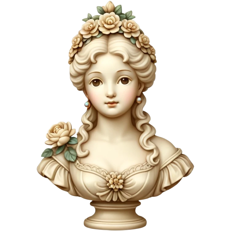 vintage rococo beige dainty floral statue emoji
