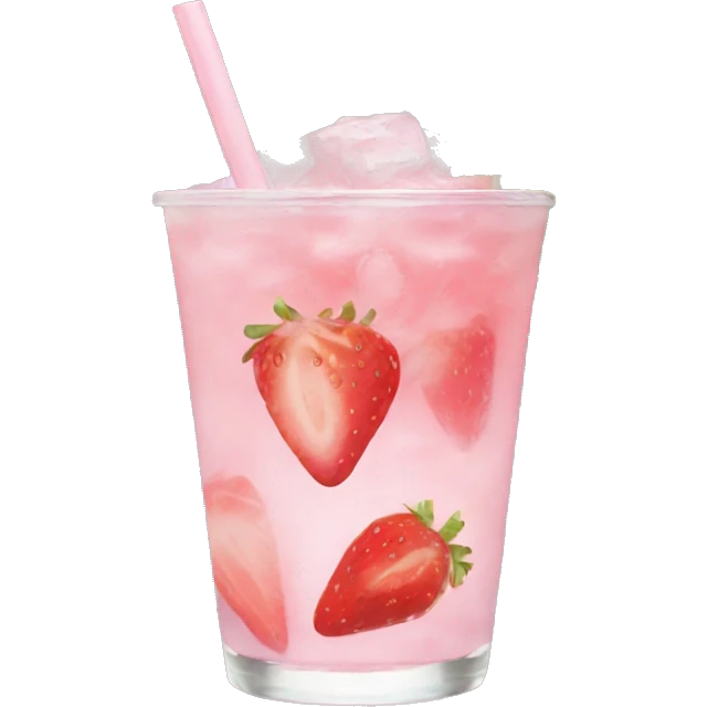 Pastel pink mojito strawberry  emoji