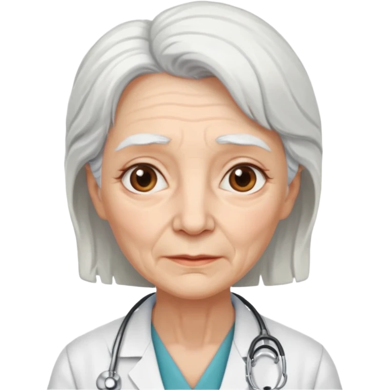 old doctor without stethoscope female emoji