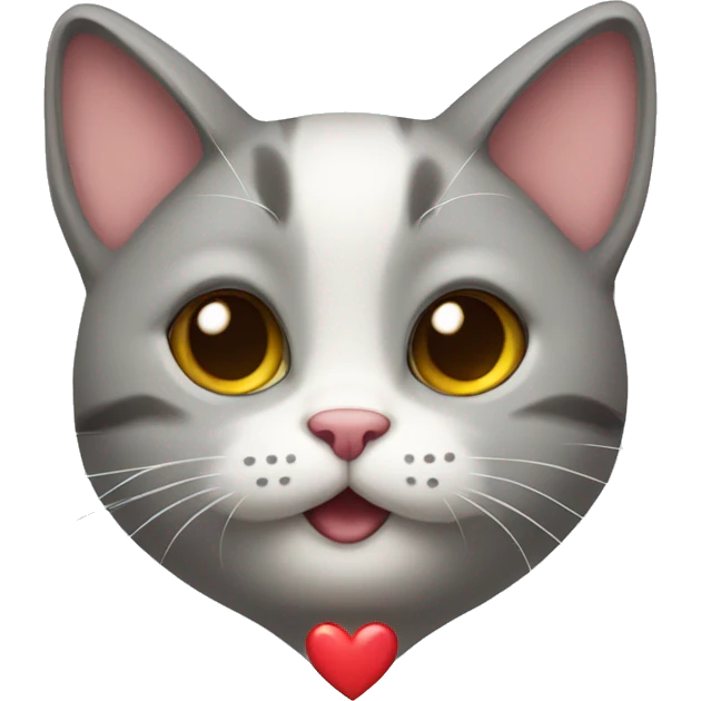 cute cat with a heart emoji