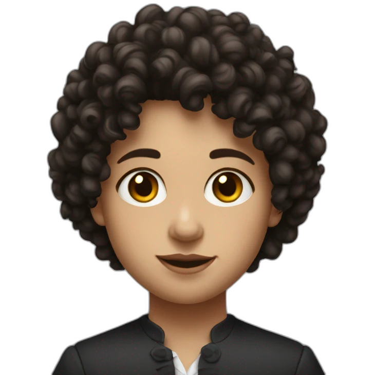 young member of Parliament with fair skin, dark and curly hair emoji