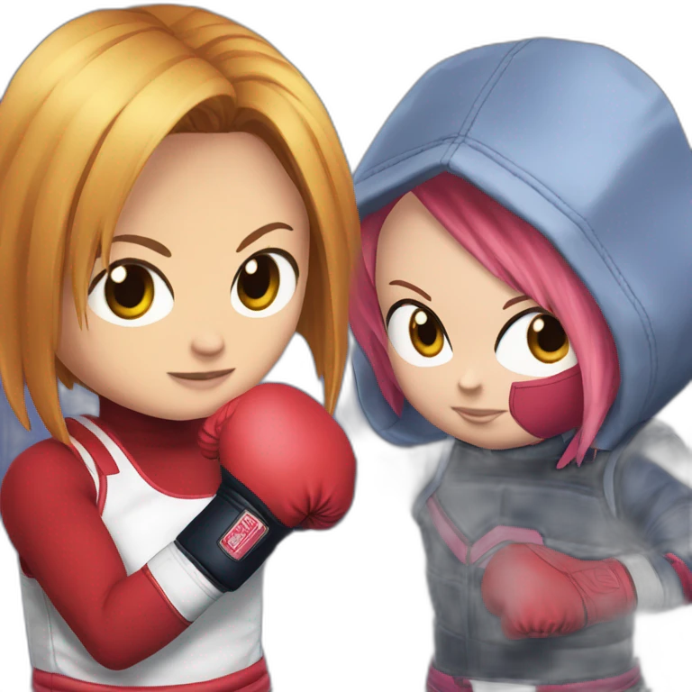 Chucky boxing with Sakura haruno emoji