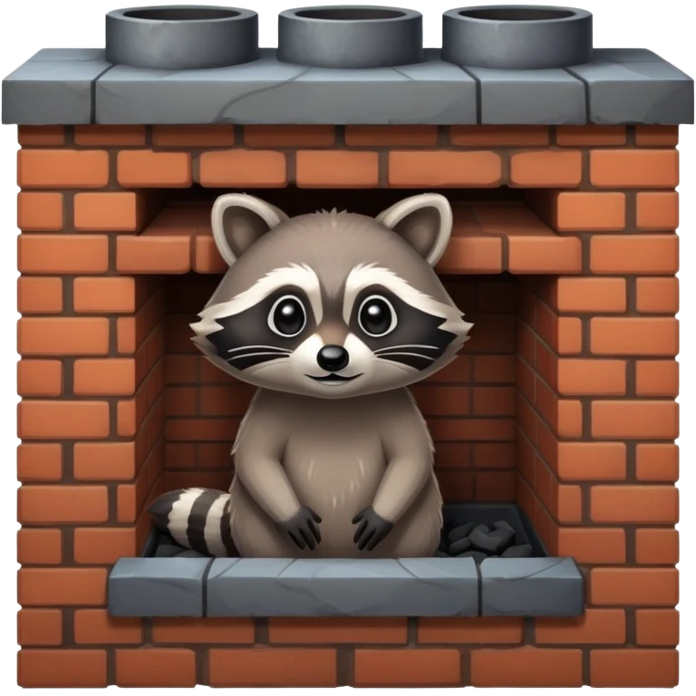 Raccoon in a chimney emoji