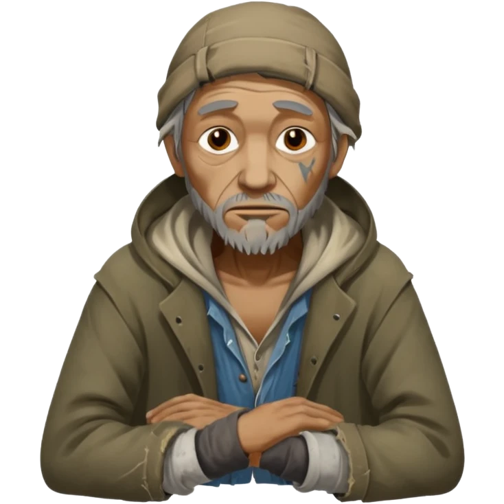 Homeless guy begging emoji