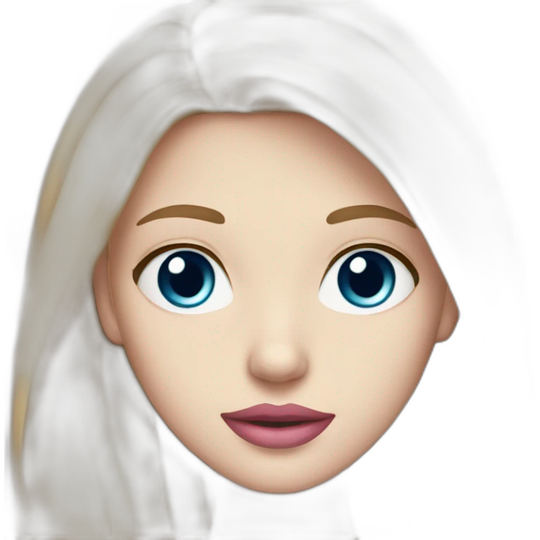 dark blonde girl with medium long hair blue eyes pale skin and pink lips emoji